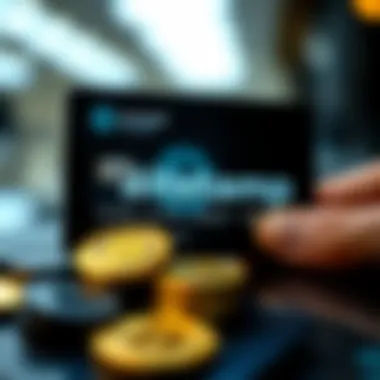 Cryptocurrency Transactions with Bitstamp Card Visual representation of cryptocurrency transactions facilitated by the Bitstamp Card
