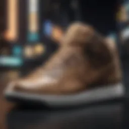 A close-up look at a sneaker with a digital wallet integrated into its design