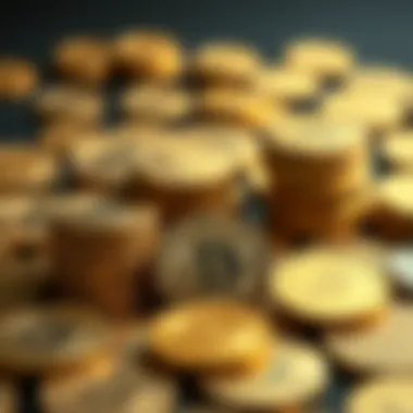 Various types of gold coins arranged for comparison