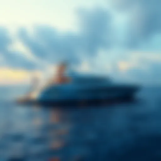 An elegant yacht anchored in serene waters, representing luxury and exclusivity.