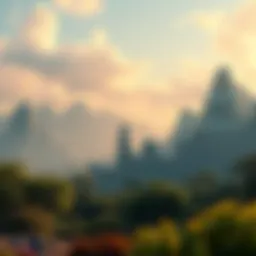 An immersive virtual environment showcasing a futuristic landscape.